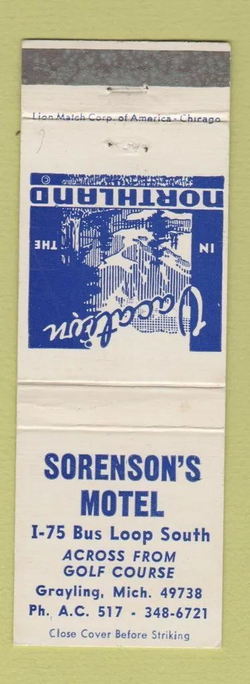 Sorensons Motel - Matchbook (newer photo)